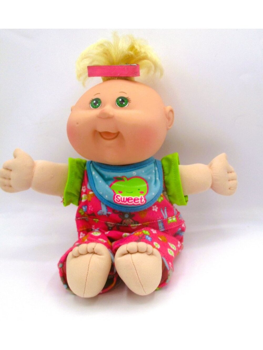 2008 Cabbage Patch Kids Doll Green Eyes Blonde Hair Pink Outfit - Play Along PA-